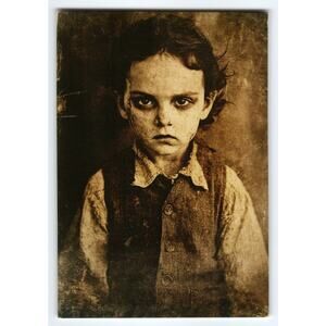 Vintage Halloween Photochrome Postcard Boy Portrait 5.5x4 Inch